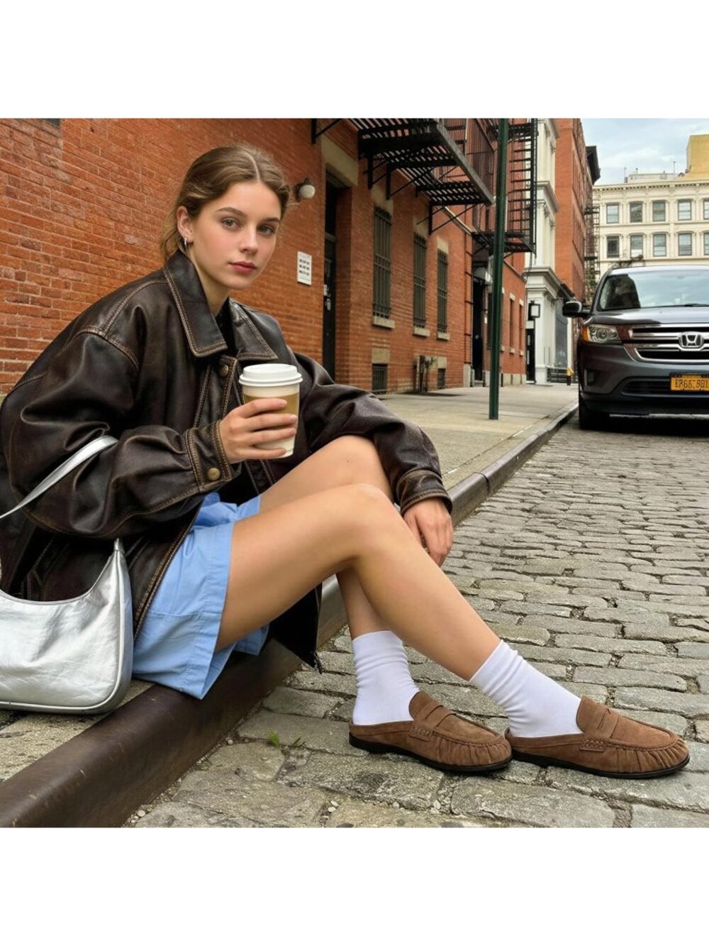 Women's Dark Brown Comfort Loafers Slingback Flats Ruched Toe Backless Slip-On - Picture 3 of 6